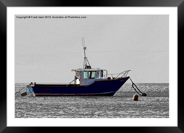 A small fishing boat in the River Dee Framed Mounted Print by Frank Irwin