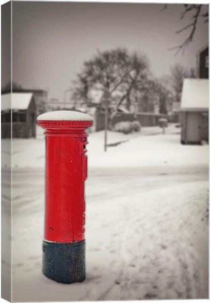 Winter Post Box Canvas Print by Castleton Photographic