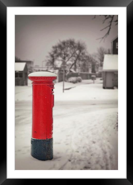 Winter Post Box Framed Mounted Print by Castleton Photographic