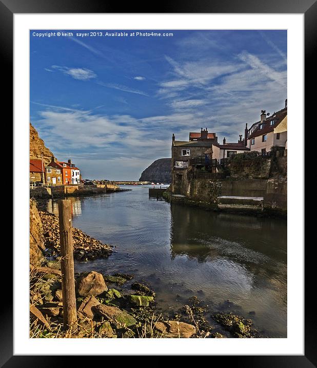 Harbour Entrance Staithes Portrait Framed Mounted Print by keith sayer