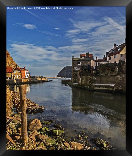 Harbour Entrance Staithes Portrait Framed Print by keith sayer