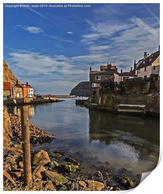 Harbour Entrance Staithes Portrait Print by keith sayer