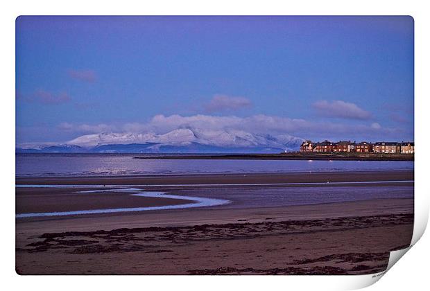 first snow on Arran Print by jane dickie