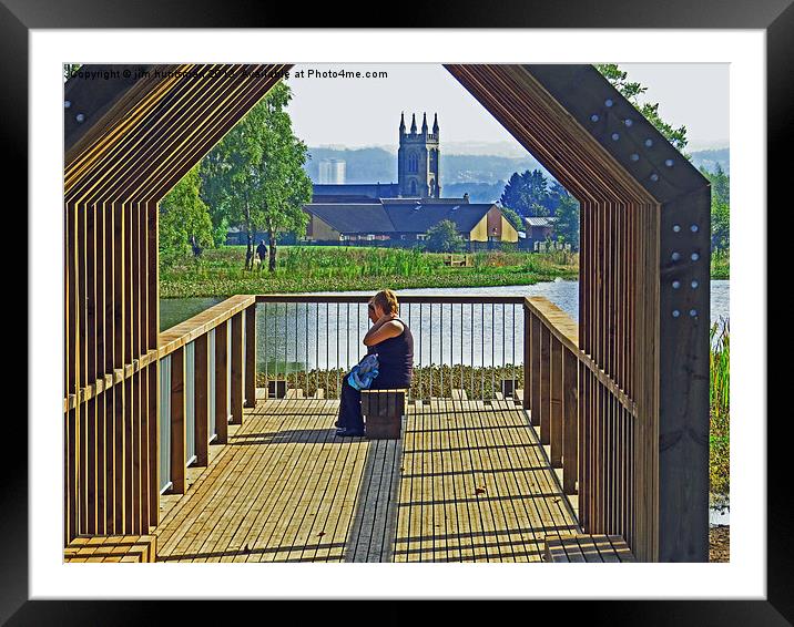 church view & lake Framed Mounted Print by jim huntsman