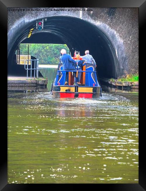 Canal boat Framed Print by jim huntsman