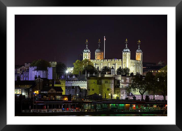 Night at the Tower Framed Mounted Print by peter tachauer