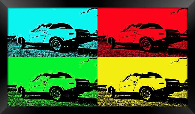 TR7 in four colours Framed Print by michelle rook