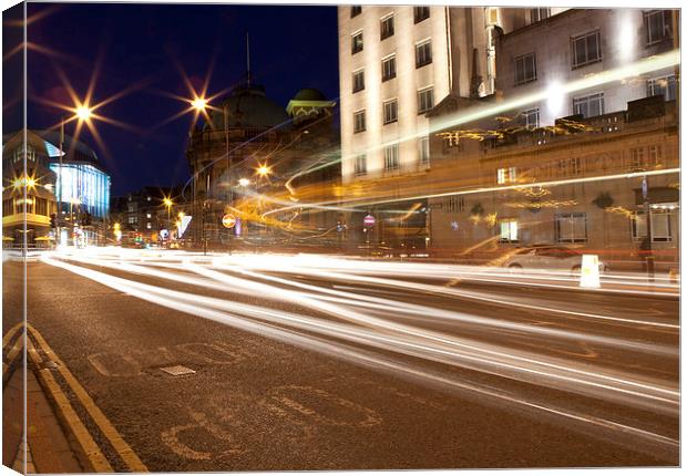 LIGHT TRAILS Canvas Print by David Pacey