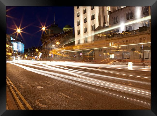 LIGHT TRAILS Framed Print by David Pacey