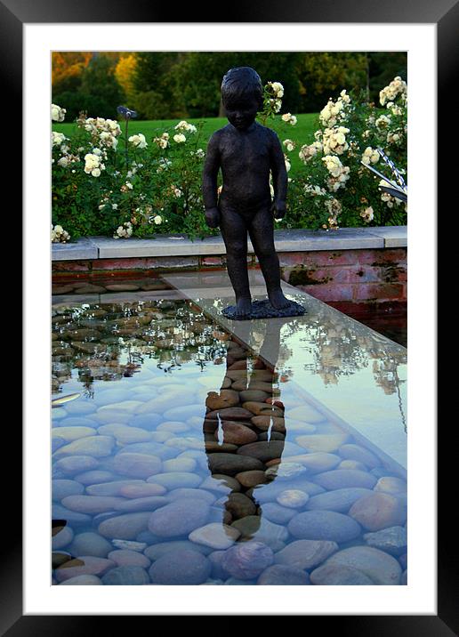 The boy in the water Framed Mounted Print by Nicholas Averre