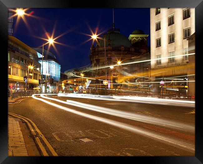 LIGHT TRAILS Framed Print by David Pacey