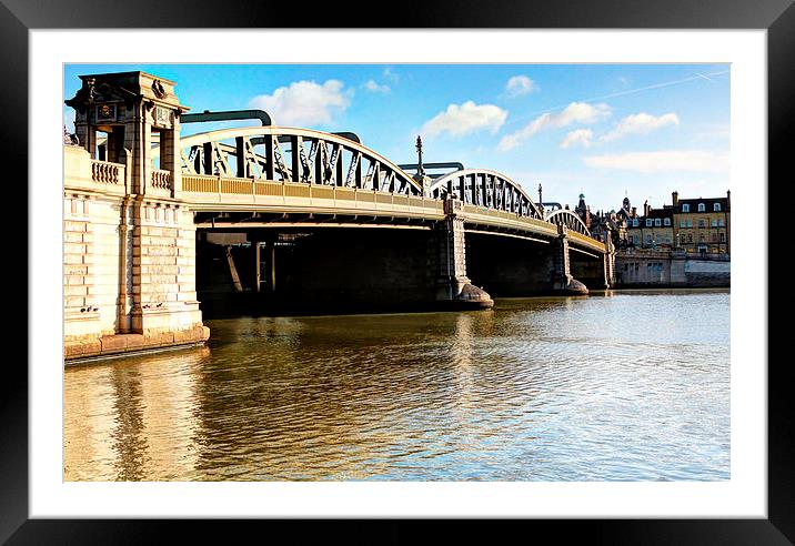 Rochester Bridge, River View. Framed Mounted Print by Leonard Lawday