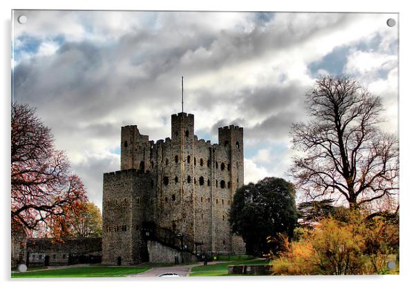 Rochester Castle, Kent Acrylic by Leonard Lawday