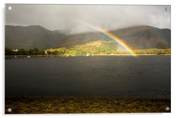 Loch Leven Rainbow Acrylic by R K Photography