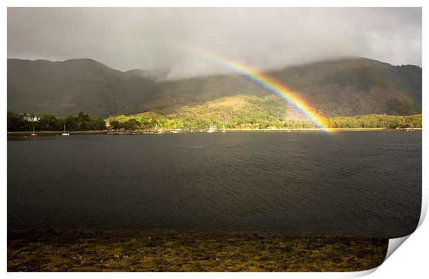 Loch Leven Rainbow Print by R K Photography