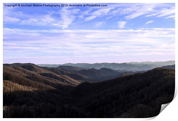 Shadows of the Mountains Print by Michael Waters Photography