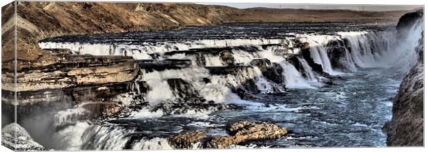 Gulfoss Falls Canvas Print by mark humpage