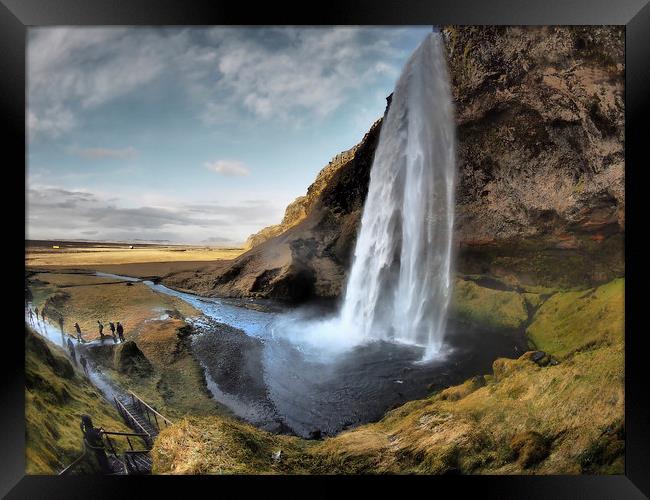 Seljalandsfoss waterfall Framed Print by mark humpage