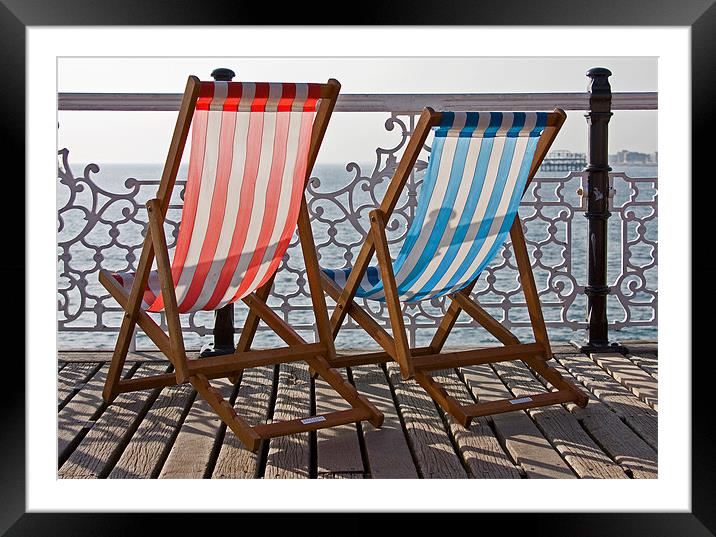 Deck chairs Framed Mounted Print by James Mc Quarrie