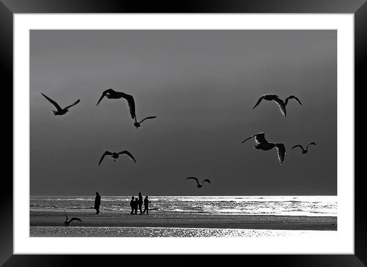Walking Away Framed Mounted Print by Roger Green