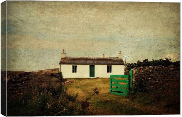 the little cottage with the green door Canvas Print by Heather Newton