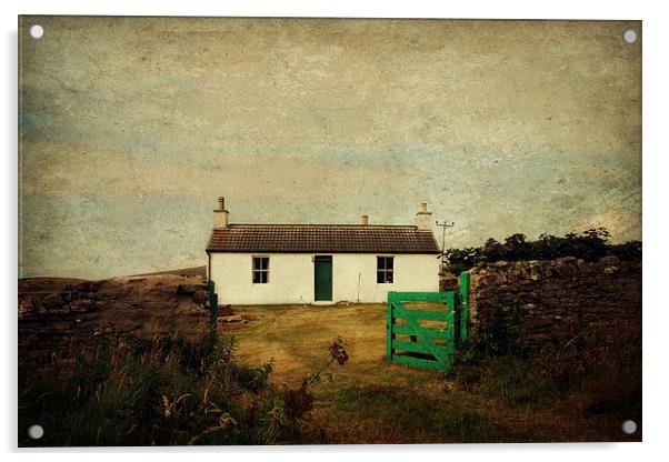 the little cottage with the green door Acrylic by Heather Newton