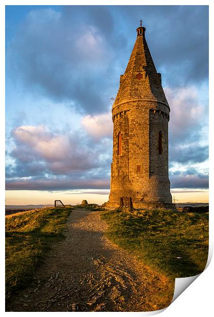 Hartshead Pike Autumn Sunset Print by Andy McGarry