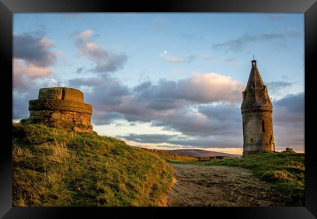 Hartshead Pike, Autumn Sunlight Framed Print by Andy McGarry