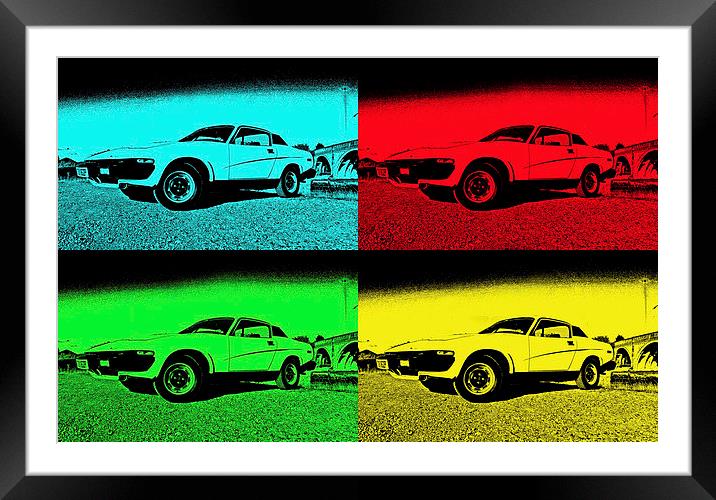 TR7 in pop art Framed Mounted Print by michelle rook