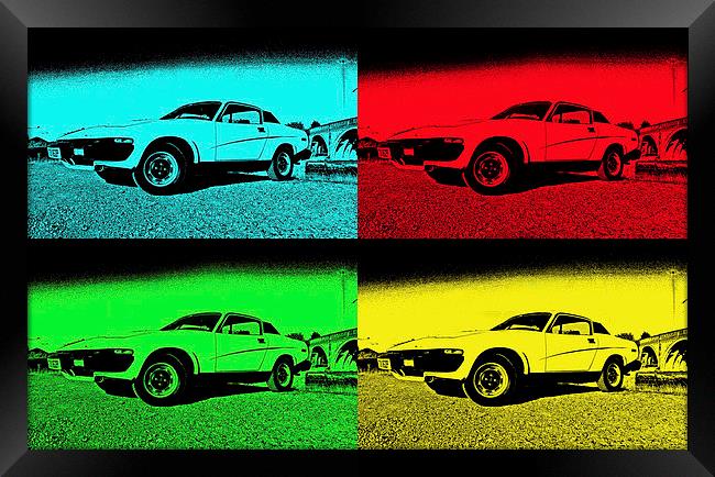 TR7 in pop art Framed Print by michelle rook