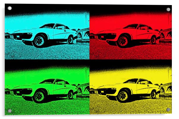 TR7 in pop art Acrylic by michelle rook
