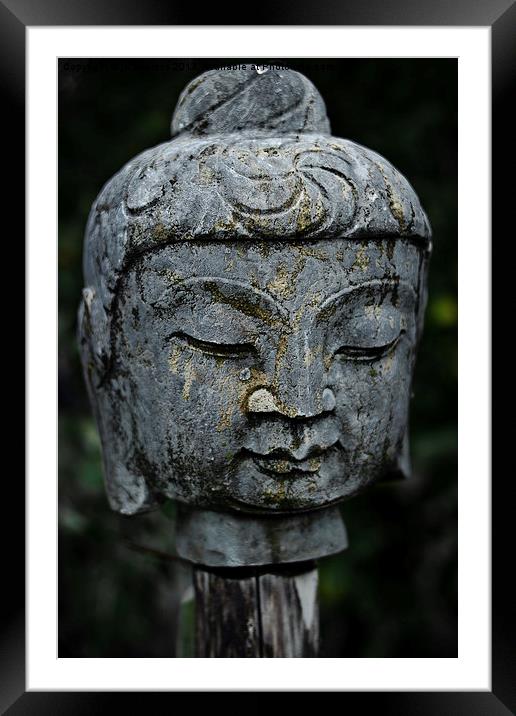 Buddha on a stick Framed Mounted Print by Jo Beerens