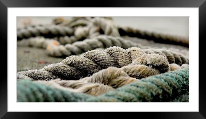 Hoo Marina, Kent, Mooring Rope Framed Mounted Print by Robert Cane