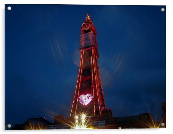 Blackpool Tower Acrylic by Victor Burnside