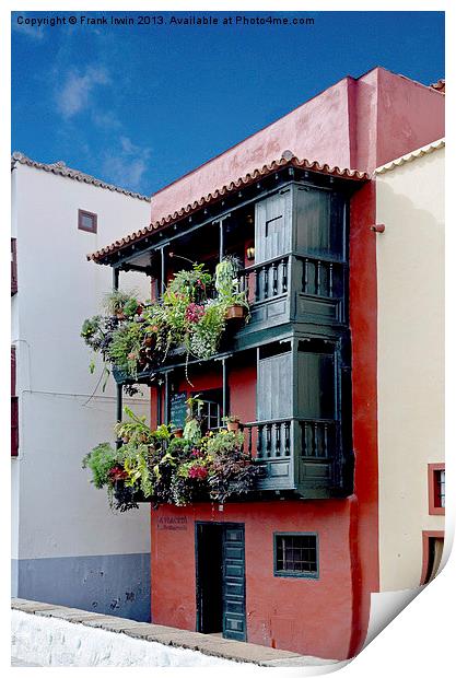 A typical urban house in Funchal Print by Frank Irwin