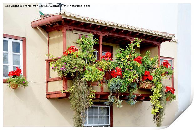 A typical urban house in Funchal Print by Frank Irwin