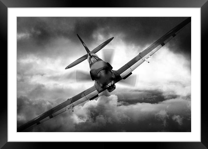 Spitfire Framed Mounted Print by J Biggadike