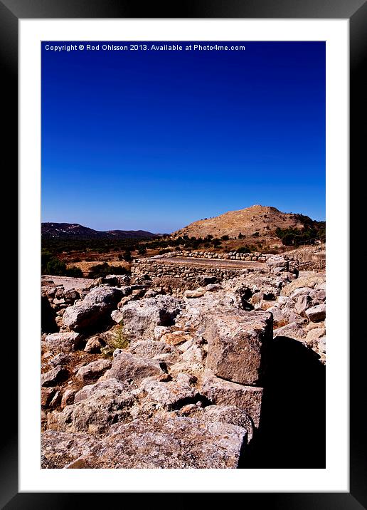 A view across Phaistos 1 Framed Mounted Print by Rod Ohlsson