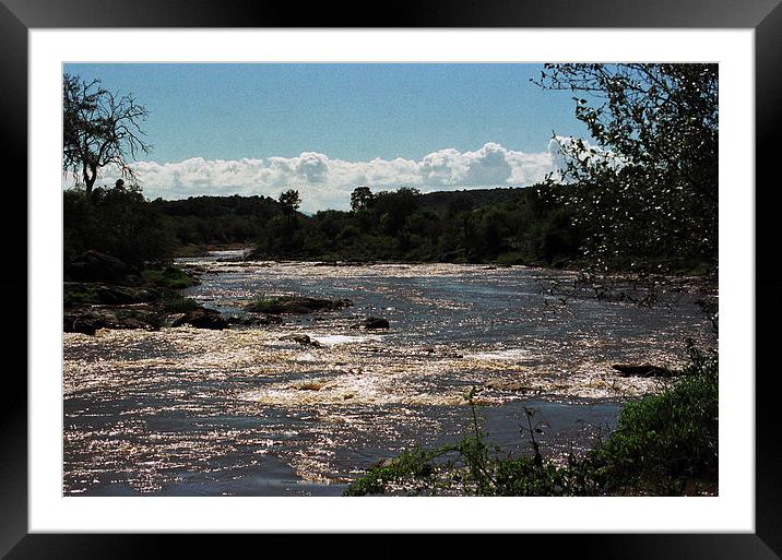 JST2662 The Mara River Framed Mounted Print by Jim Tampin