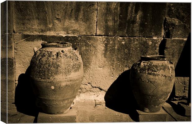 Ancient Minoan Storage pots Canvas Print by Rod Ohlsson