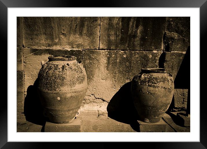Ancient Minoan Storage pots Framed Mounted Print by Rod Ohlsson