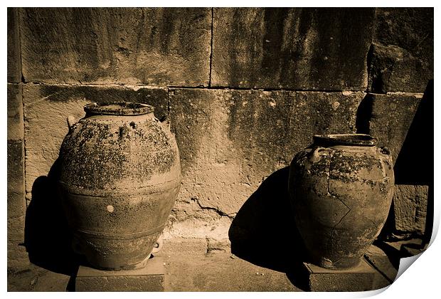 Ancient Minoan Storage pots Print by Rod Ohlsson