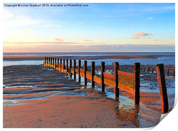 Anchorsholme Beach.Lancashire. Print by Lilian Marshall