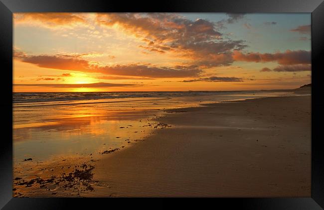 A Goldern Bass Strait Sunset Framed Print by Matthew Burniston