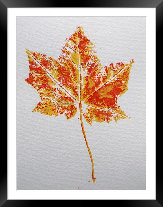 Maple leaf print Framed Mounted Print by Jennifer Henderson
