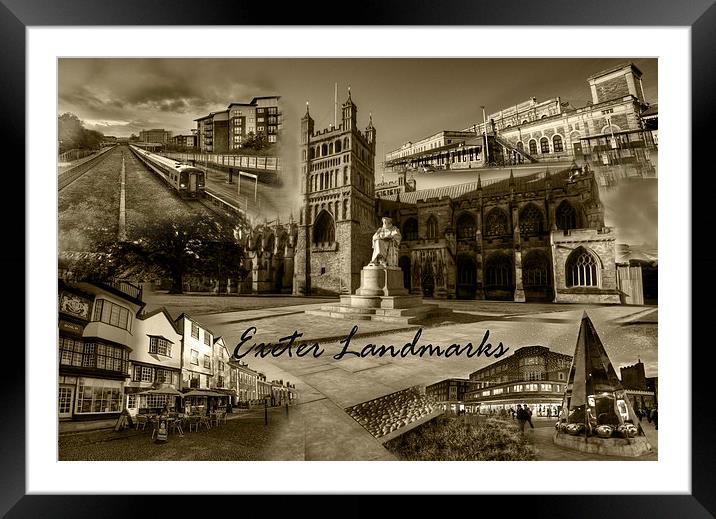 Exeter Landmarks Framed Mounted Print by Rob Hawkins