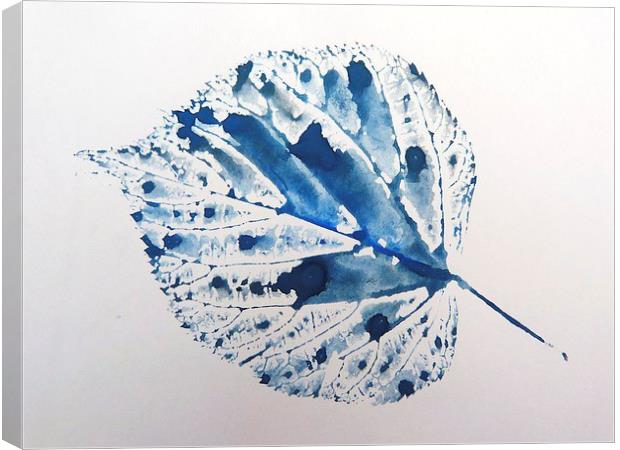 Blue Leaf Canvas Print by Jennifer Henderson