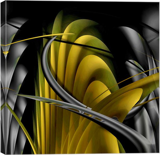 Underworld (Digital Abstract/Yellow) Canvas Print by Nicola Hawkes