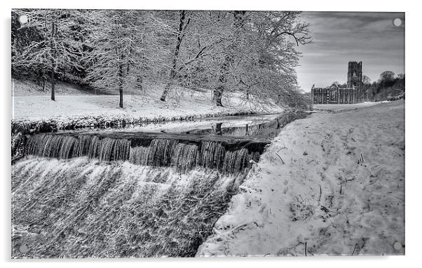 Fountains Abbey in Winter Acrylic by Nigel Jones