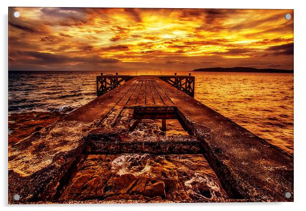 Sunset on the coast Acrylic by Sam Smith